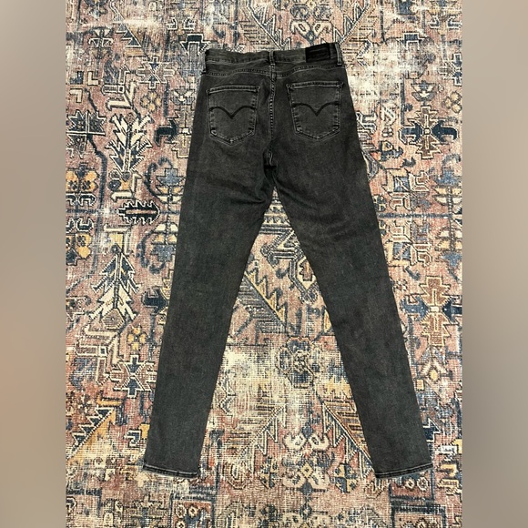Levi's 720 High Rise Super Skinny Black Acid Wash - Picture 3 of 7